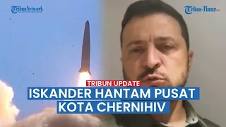  kompilasi detik detik pusat kota chernihiv terkena rudal iskander presiden zelenskiy murka 