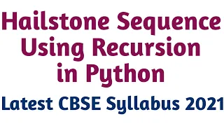 hailstone sequence using recursion in python hailstone sequence in python hailstone sequence