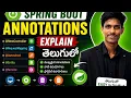 Spring Boot Annotations Complete Tutorial in Telugu Beginners