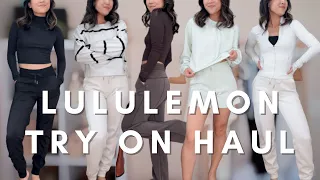 FALL LULULEMON TRY ON HAUL REVIEW joggers crew necks jackets bags more
