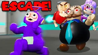 ESCAPE FROM BAD BOSS EVIL GRANDPA ANI-TRON! | Tinky Winky Plays: Roblox Compilation