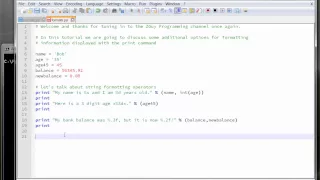 Intro to Python Programming 2 - Print Formatting