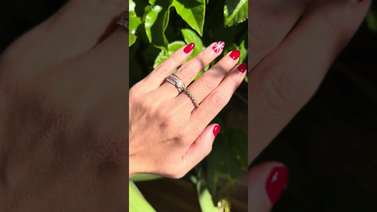 14k Gold Open Minimal Diamond Ring Stacking Band
