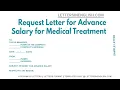 Lagu Request Letter For Advance Salary For Medical Treatment