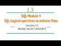 Section 13 MySQL SELECT DISTINCT