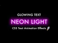 Pure CSS Neon Text Effects CSS Text Animation Effects CSS Glow effect animation