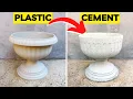 Casting a Cement Pot From Plastic - Papercrete Planters