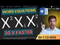 Equation Shortcut Subscript Superscript in 30x Faster in Ms Word Equation