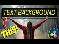 EASY Text BACKGROUND in DaVinci Resolve 19 Quick Tip Tuesday