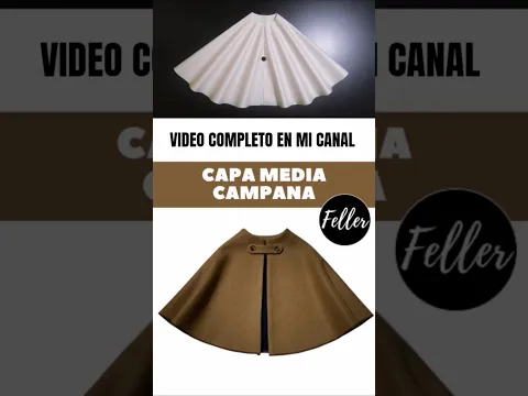 Patrón Capa Media Campana   #patronajefemenino #altacostura #diseñodemoda #shorts #viral