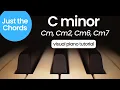 C minor chords Cm Cm2 Cm6 Cm7 - Piano Tutorial