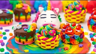 صنع حلويات مصغرة بألوان الطيف! 🎨🍩 مجسمات صلصال ملونة ولطيفة