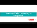Select and Select Into Query in PostgreSQL Malayalam Tutorial