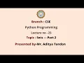 Python Programming Sets Part-2 AKTU Digital Education