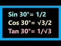 Value of Sin30 Value of Cos30 Value of Tan30 Trigonometry