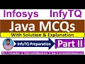 InfyTQ Java MCQs Java MCQs for InfyTQ 2023 Java MCQs Java MCQs Solution Explanation Part-2