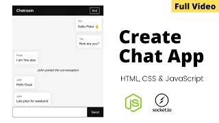 Create Real-time Chat App using HTML CSS JavaScript NodeJS Socket io Full