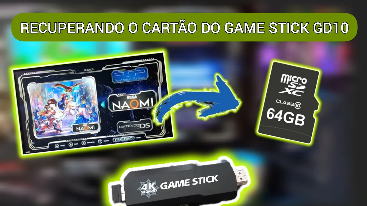 GAME STICK GD10 - COMO GRAVAR A IMAGEM DE 9155 JOGOS EM UM CARTÃO DE 64GB OU MAIS? [RECOVERY CARTÃO]