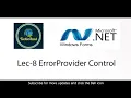 Lec-8 ErrorProvider Control WINFORM C Tutorial
