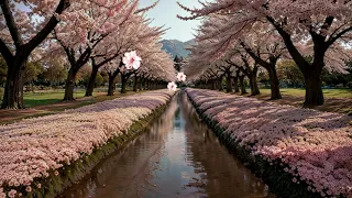 Download 4K Cherry Blossoms Ambience Background Music for Relaxing, Meditation, Stress Relief MP3