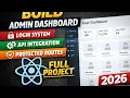 Build Complete Admin Dashboard in React Login API Protected Routes Full Project 2026