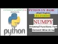 Python Numpy Universal Functions Fast Element-Wise Array