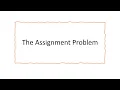 Assignment problem