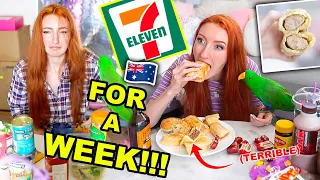 I ONLY ATE FOOD FROM 7-ELEVEN AUSTRALIA FOR A WEEK Convenience Store Food Challenge 2020