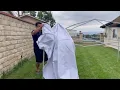 E-Z UP Ambassador Instant Pop Up Canopy Tent 10x10 Review Real 1-Person Setup Shade Test