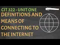 Introduction to Internet Programming CIT 322 - UNIT ONE