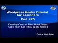 Wordpress Hooks Tutorial for beginners from scratch Custom Filter Hook in wordpress