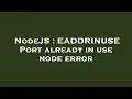 NodeJS EADDRINUSE Port already in use node error