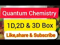 Particles in 1-D 2-D 3D box Wave functions for 1 2 3 D boxes Quantum Chemistry