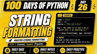100 Days Of Python String Formatting in Python Format method PY2AI