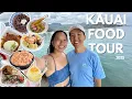 Kauai Hawaii FOOD TOUR 21 STOPS poke shave ice lunch plates coffee acai bowls