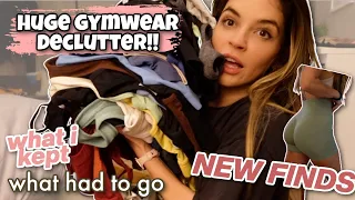 HUGE GYMWEAR DECLUTTER gymshark keeps throw aways fave new brands how to organize
