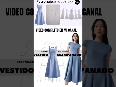 Patrón Vestido Acampanado - Paso a paso   #patronajefemenino  #altacostura #vestidos #shorts #viral