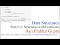 Data Structures-Part 5 C Structures with Functions In Hindi and C Programming
