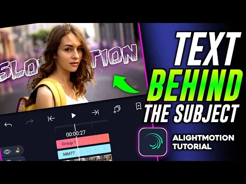 How to place Text behind the object 2021 new method easiest way alightmotion masking tutorial