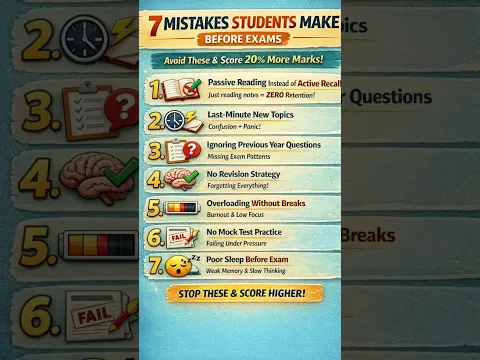 7 Mistakes Students Make Before Exams #exams #students #school #studytips
