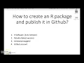 How to create an R package and publish it in Github