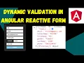 Dynamic validation in Angular Reactive form Angular Reactive form validation tutorial NSCODE