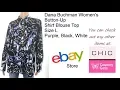 Dana Buchman Women s Button Up Shirt Blouse Top Size L Purple Black White