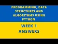 Programming Data Structures and Algorithms using Python NPTEL week 1 Assignment answer