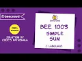 beecrowd Problem 1003 Simple Sum solution Bangla C language