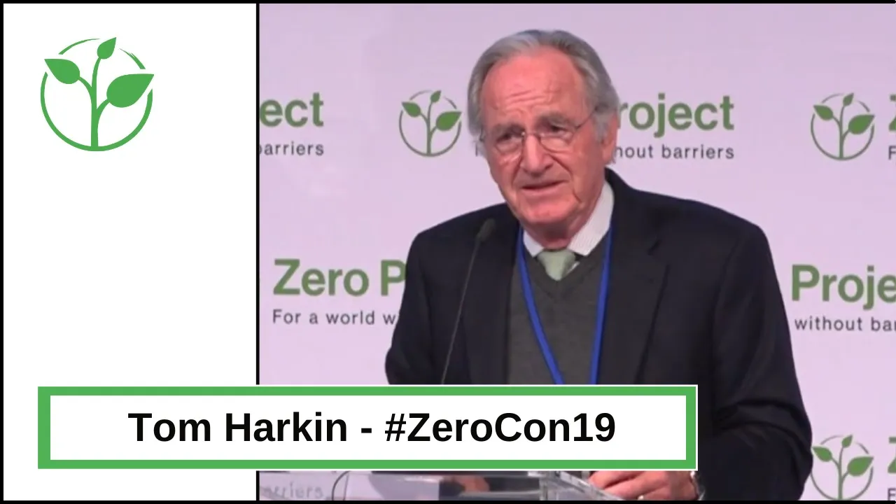 Sen. Tom Harkin explains full inclusion with a cartoon.