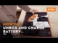 STIHL HSA 26 How to unbox and charge the battery Instruction