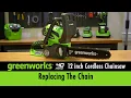 40 Volt 12 Inch Chainsaw - Replacing the Chain