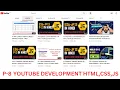 P-8 YOUTUBE DEVELOPMENT IN HINDI HTML CSS JAVASCRIPT YOUTUBE PROJECT JAVASCRIPT PROJECT