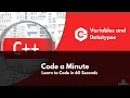C Simplified Variables and Data types explained in 60 Seconds